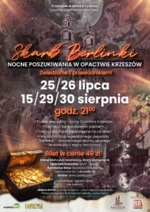 Plakat: Nocne poszukiwania w Opactwie Krzeszów
