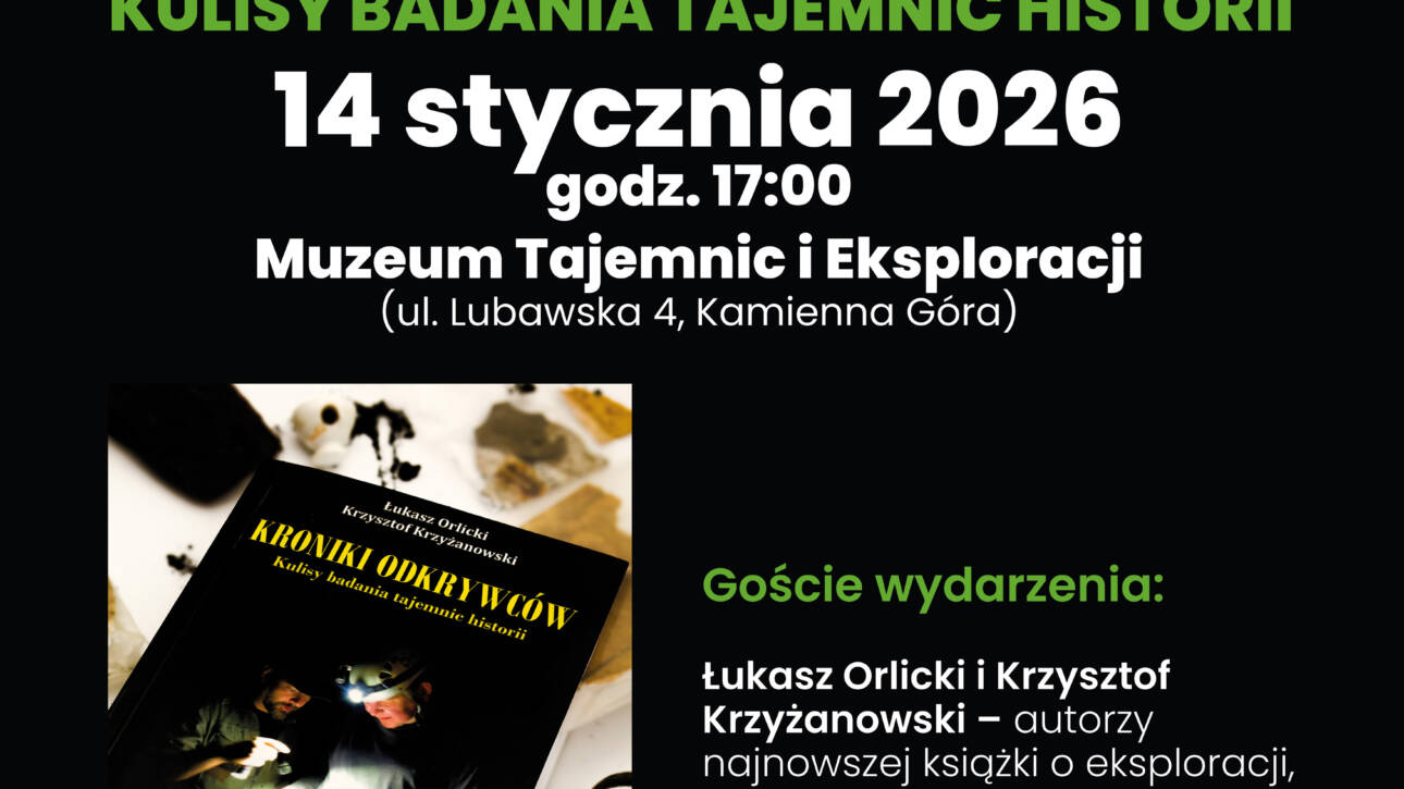 Zapowiedź: 14.01.2025 Spotkanie autorskie: Kroniki Odkrywców. Kulisy badania tajemnic historii.